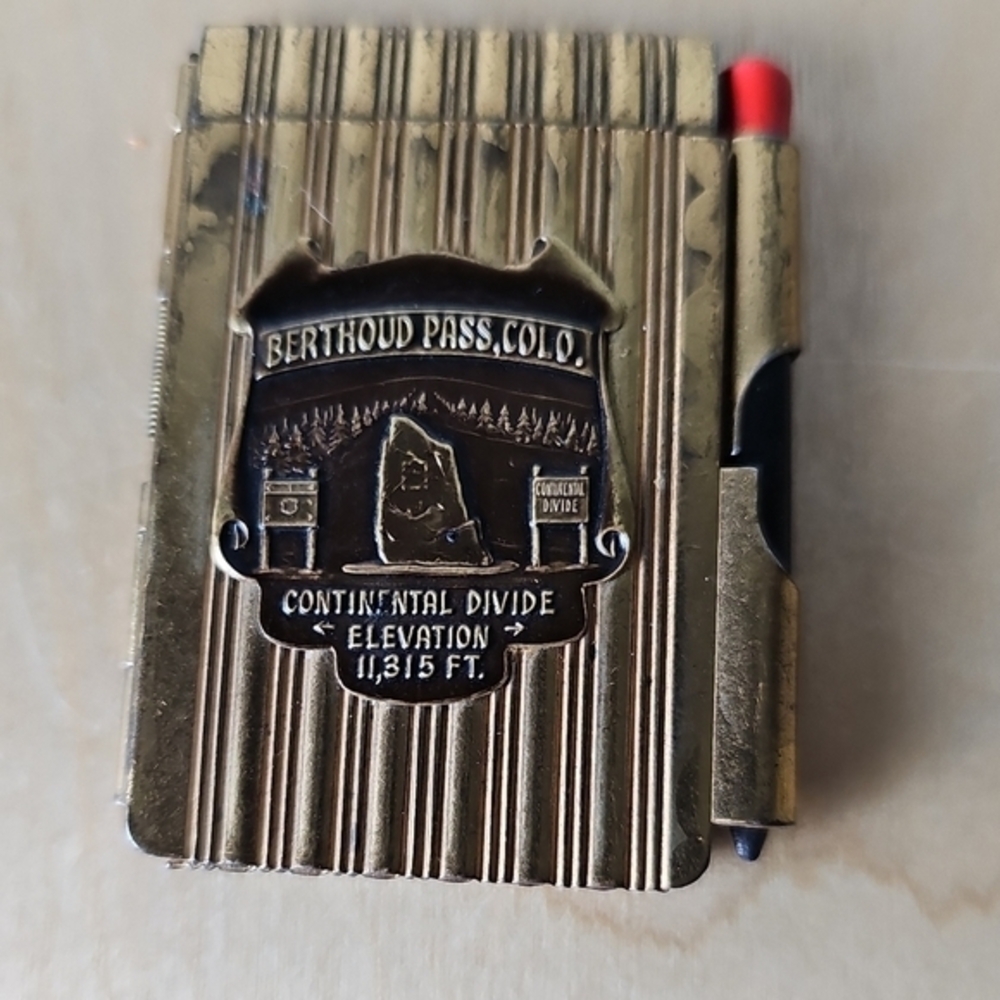 Souvenir Metal Pocket Notebook With Pencil Berthoud Pass Colorado
